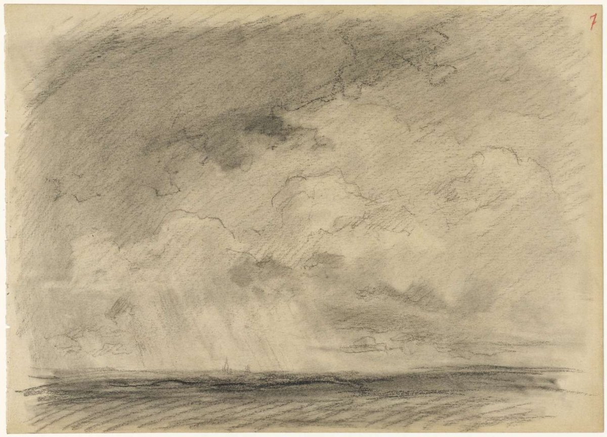 Landscape with dark clouds, Jozef Israëls, 1834 - 1911