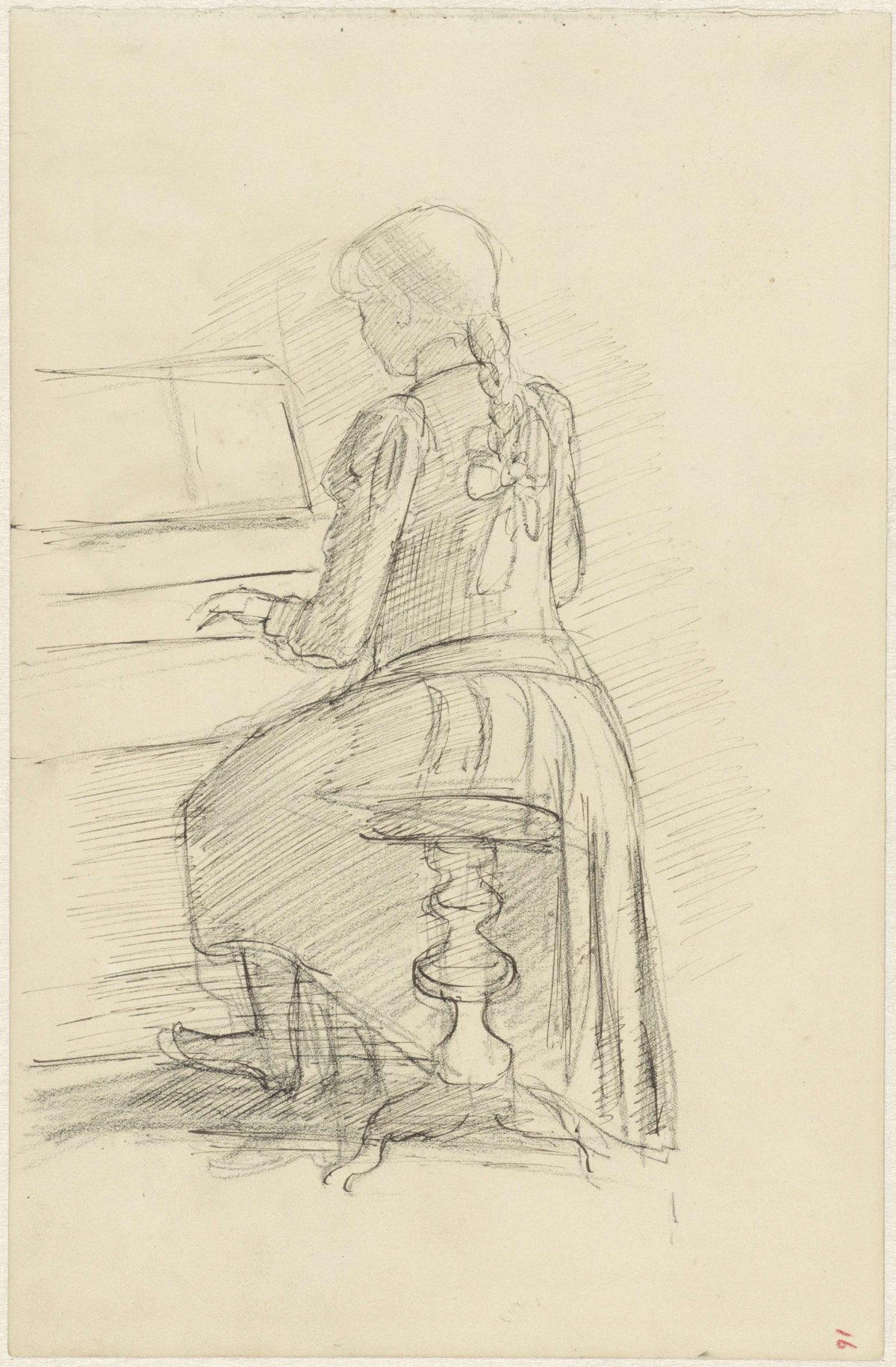 Girl Playing the Piano, Jozef Israëls, c. 1900