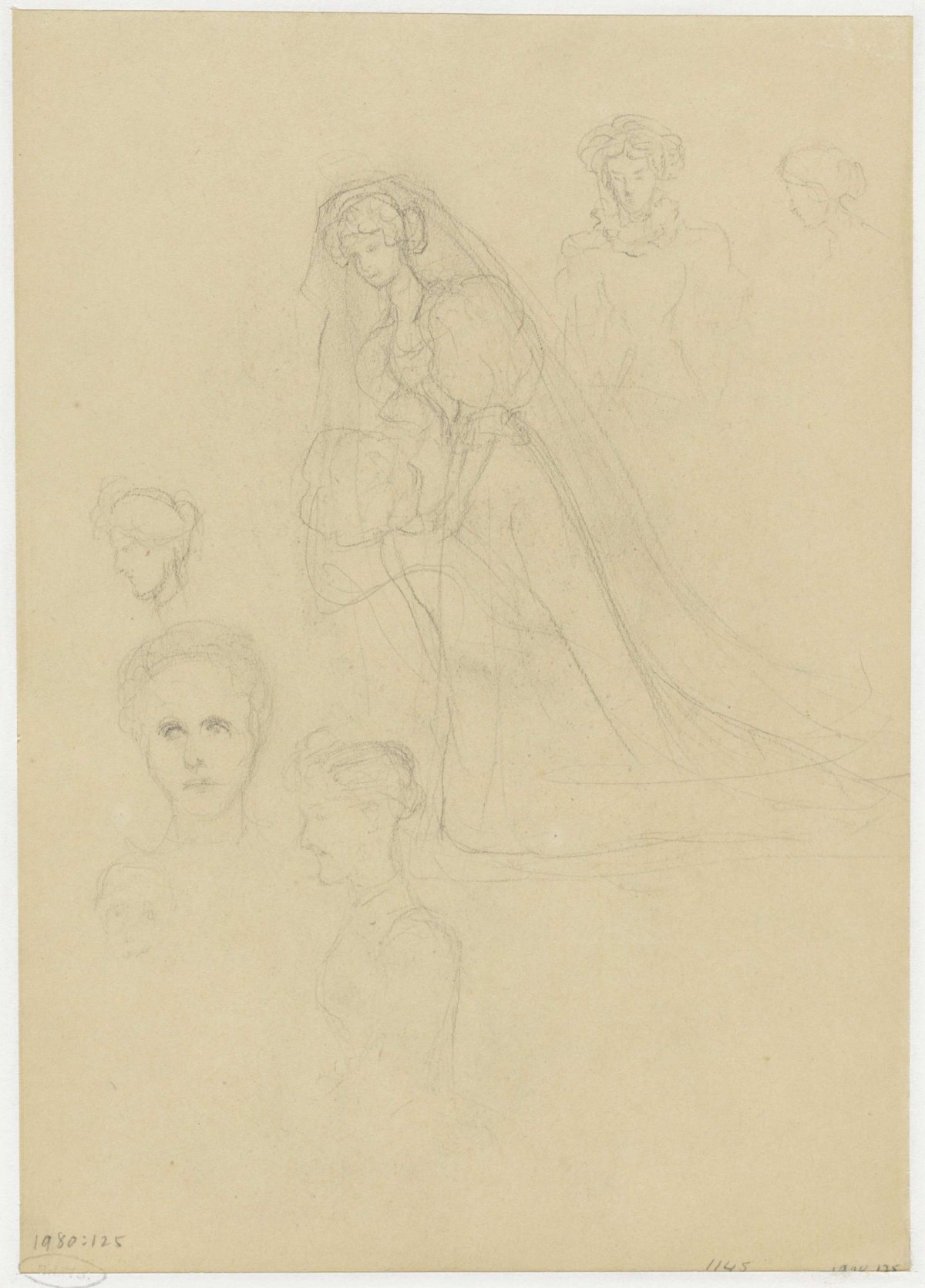 Studies of a bride, Jozef Israëls, 1834 - 1911