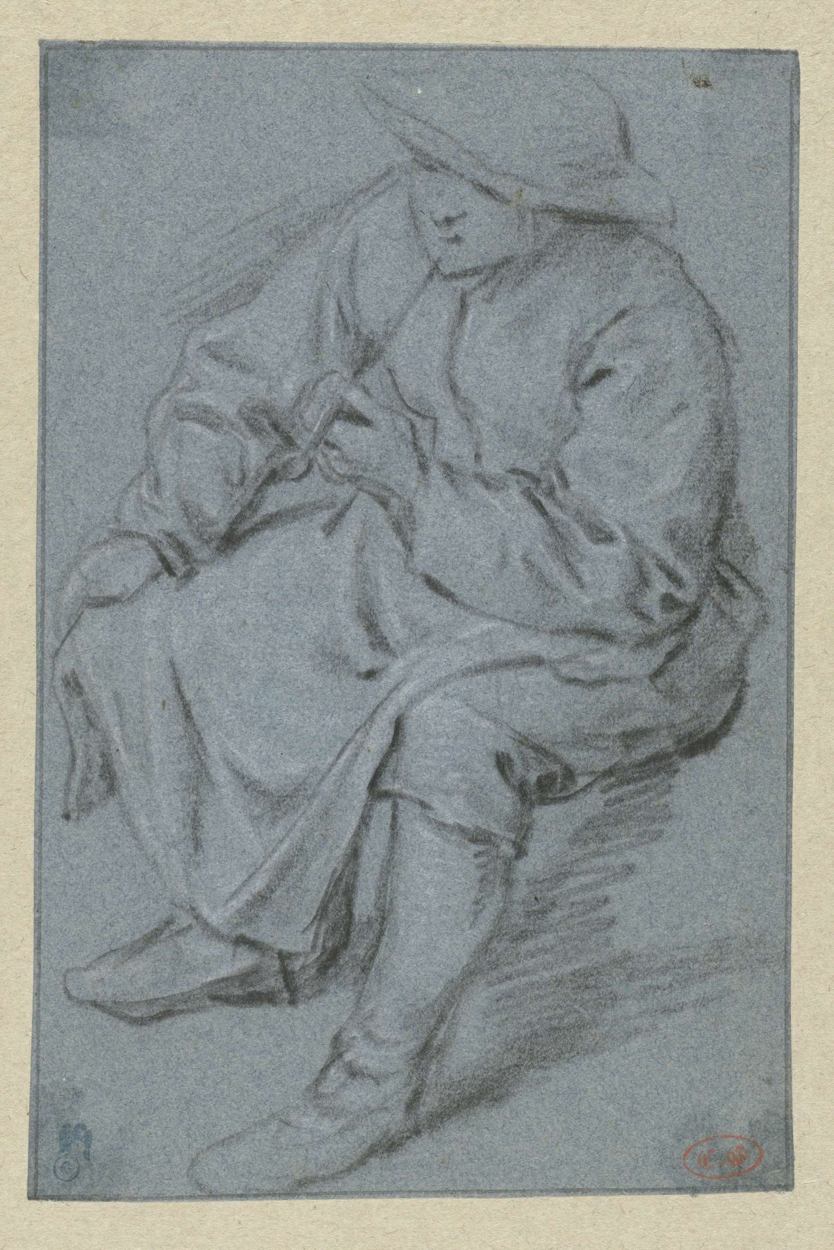 Sitting Man with a Pipe, Adriaen van Ostade, 1658 - 1663