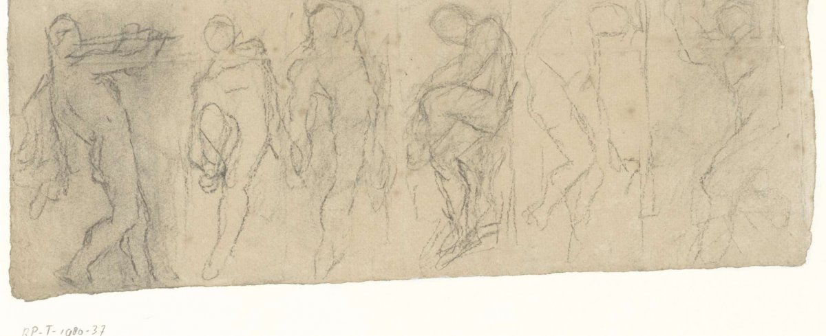 Six Male Nudes, Matthijs Maris, c. 1879 - c. 1880