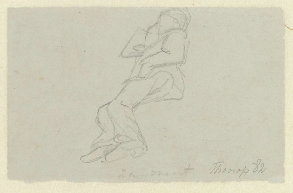 Figure study of a reclining boy, Jan Toorop, 1882