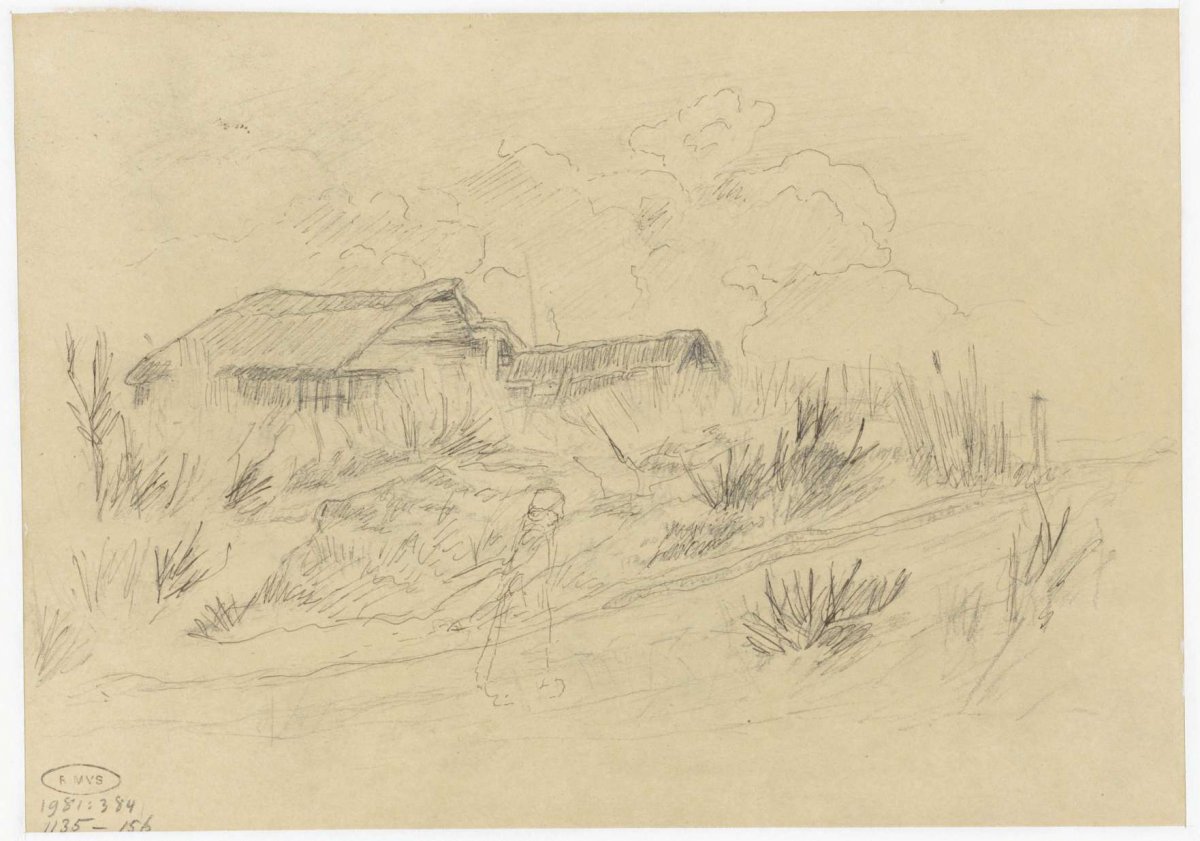 Farmhouse near a country road, Jozef Israëls, 1834 - 1911