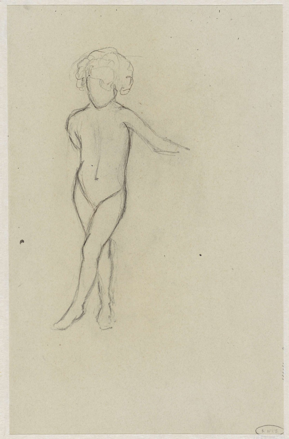 Sketch of a nude child, Jozef Israëls, 1834 - 1911