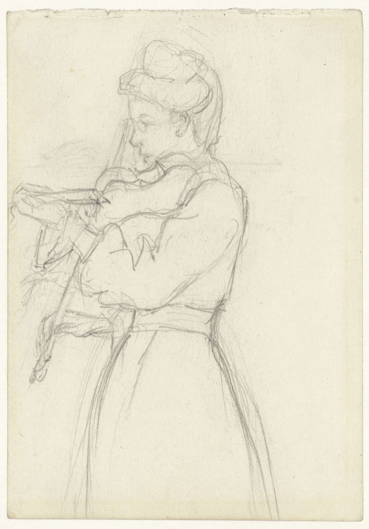 Violin-playing woman, Jozef Israëls, 1834 - 1911