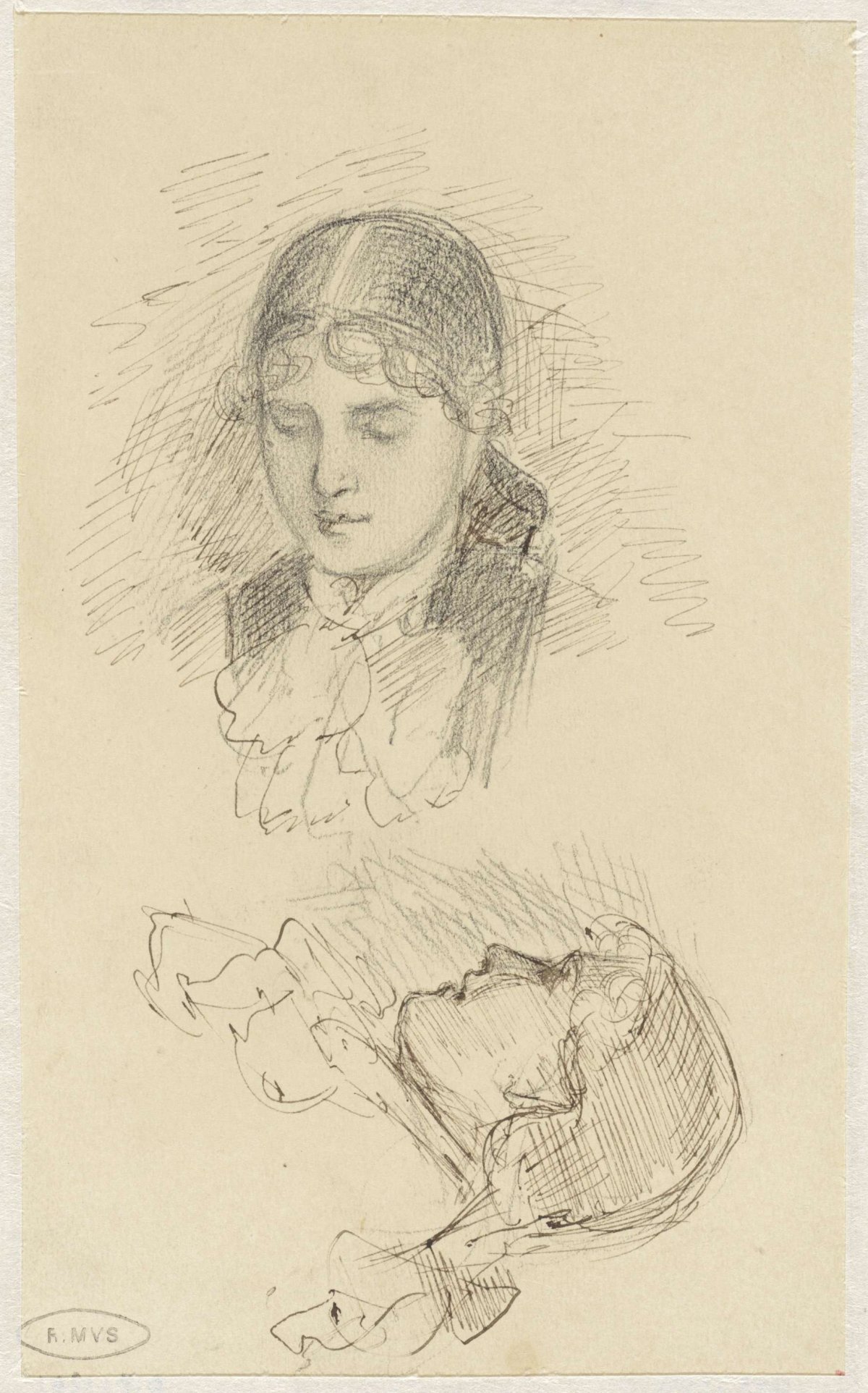 Two women's heads, Jozef Israëls, 1834 - 1911