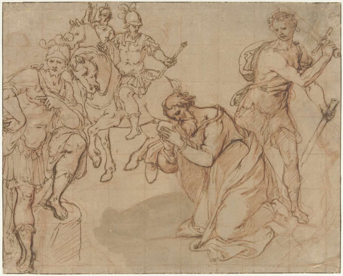 Beheading of Paul with two horsemen in background, Avanzino Nucci, 1561 - 1629