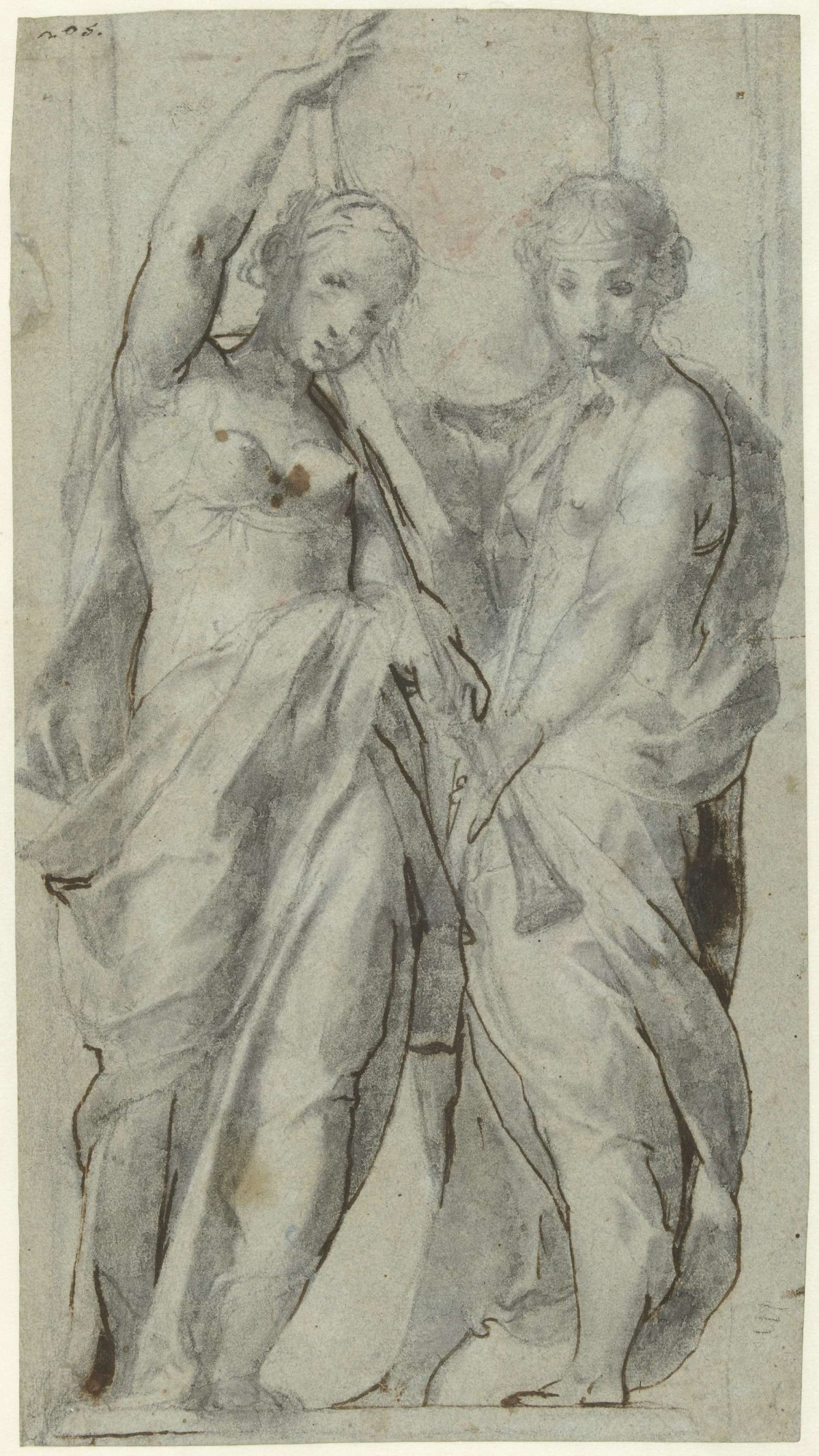Two Women with Trumpets, Giulio Cesare Procaccini, c. 1586 - c. 1588