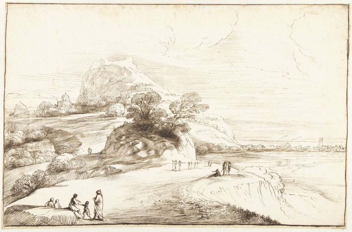 Mountain Landscape with a Distant Vista, Guercino, c. 1640 - c. 1650