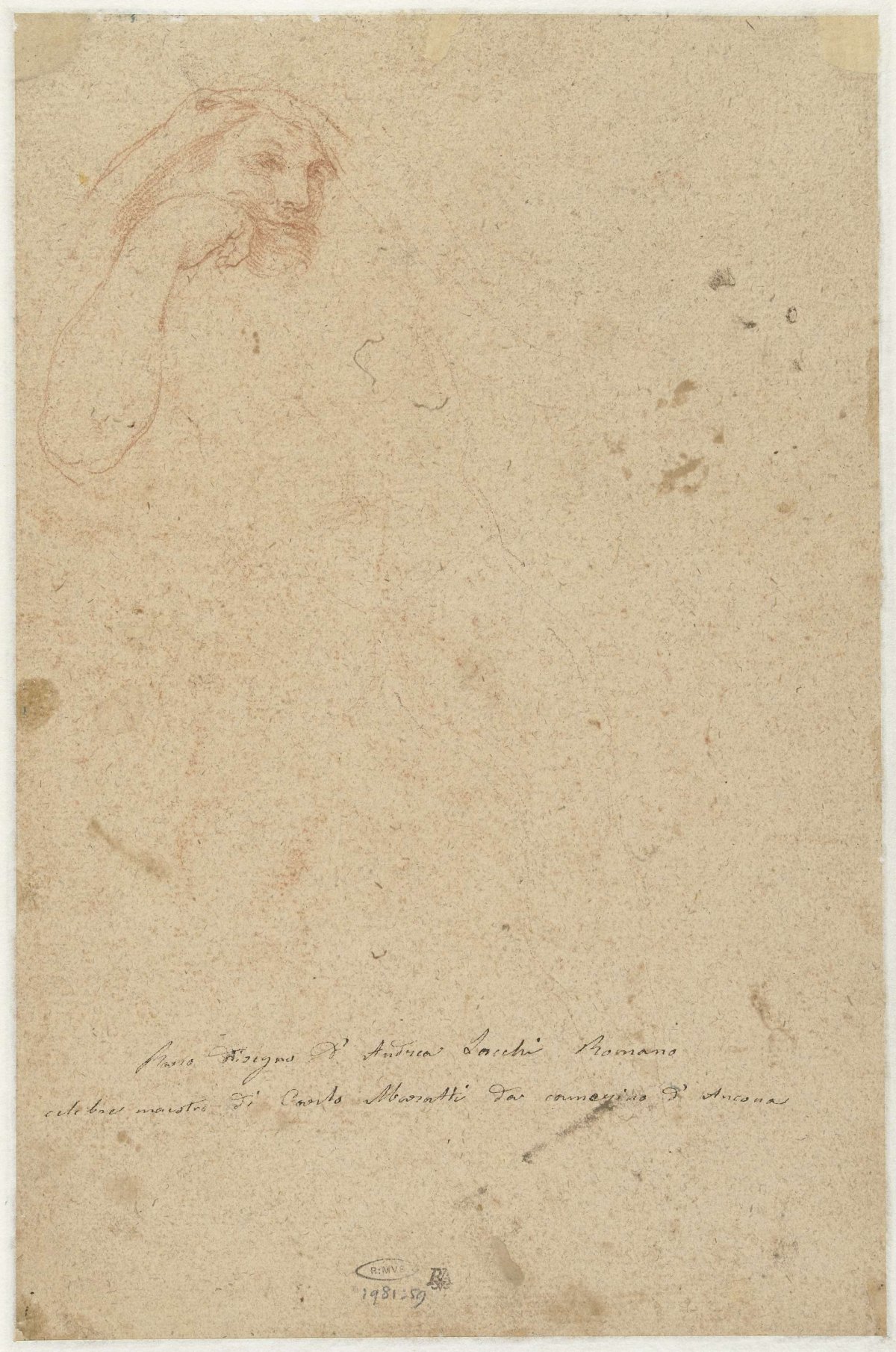 Study of the head of a man, Andrea Sacchi, 1609 - 1661