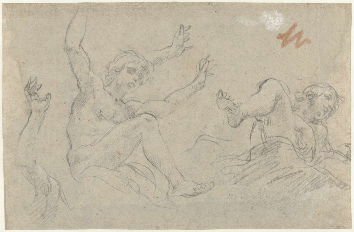 Study for ceiling painting with child figures on clouds, Baldassare Franceschini, 1621 - 1698