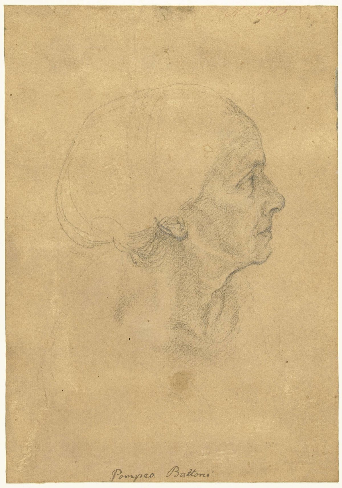 Head of an old woman, Pompeo Batoni, 1741 - 1746