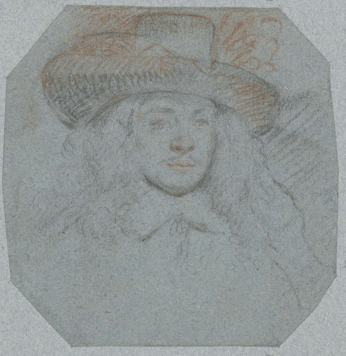 Portrait bust of a (Spanish?) gentleman wearing a large hat, Gerard ter Borch (II), after c. 1645 - before c. 1649