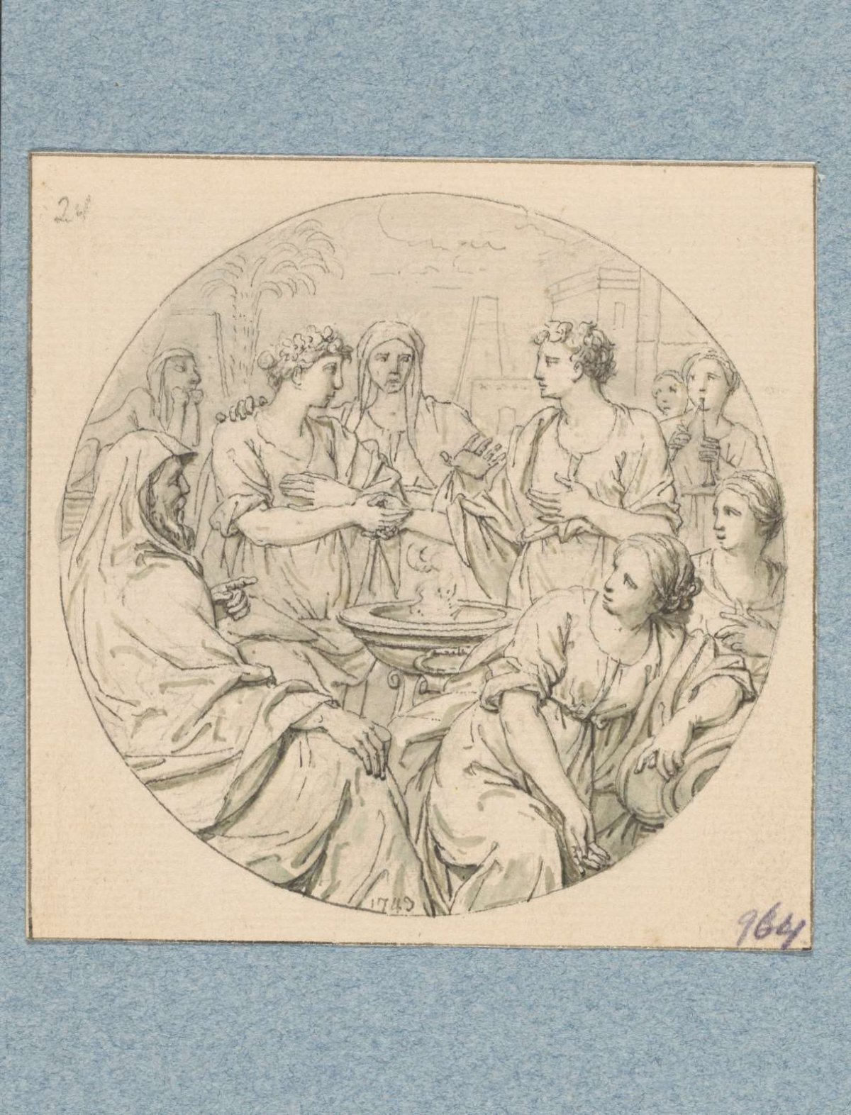 A Roman marriage (in box with 43 drawings), Louis Fabritius Dubourg, 1743