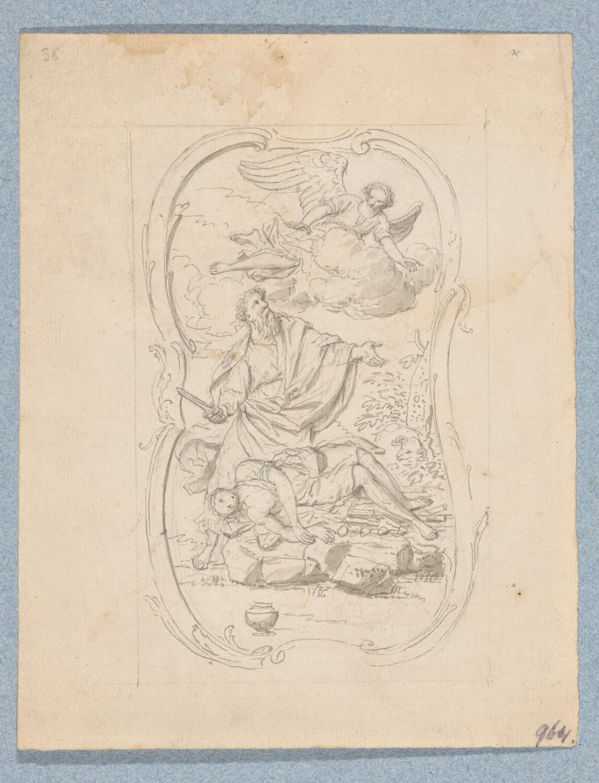 The sacrifice of Isaac (in box with 43 drawings), Louis Fabritius Dubourg, 1756