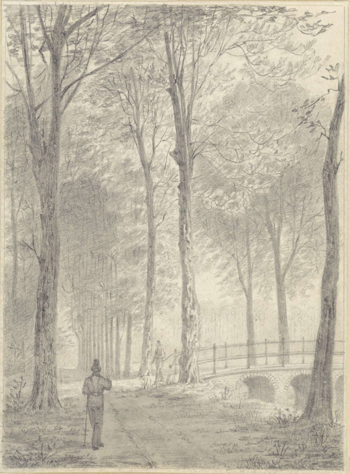 View in the forest of the court at Bergen, near Heiloo, Hendrik Abraham Klinkhamer, 1839