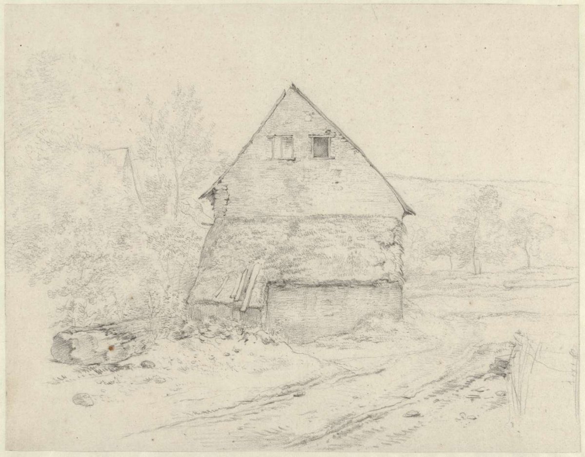 House on a road in a hilly landscape, Abraham Johannes Ruytenschildt, 1788 - 1841