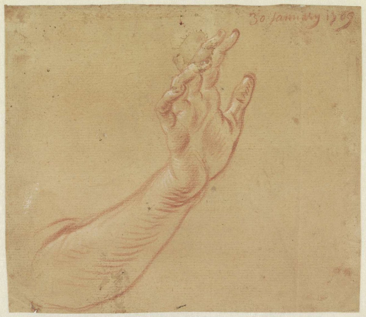 Study of a right arm, Jan Anton Garemyn, 1769 - 1789