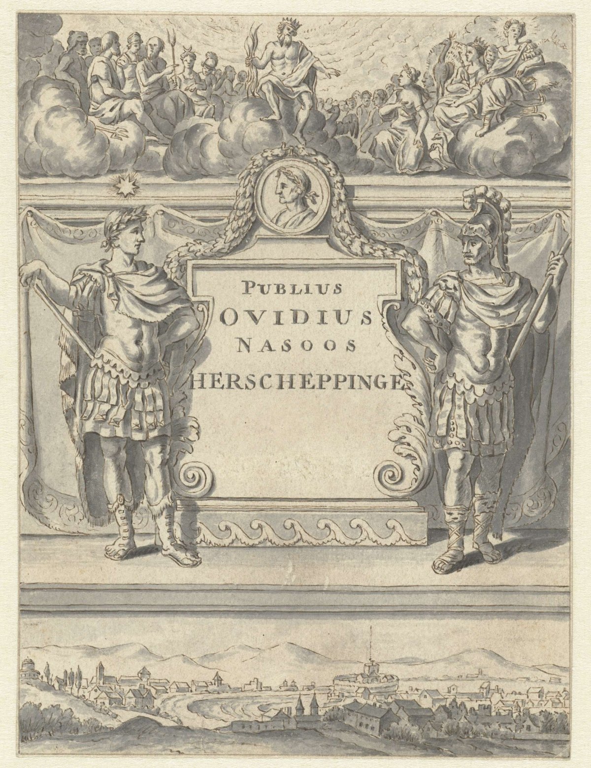 Title page of 'Publius Ovidius Nasoos Herscheppinge', anonymous, 1671 - 1700