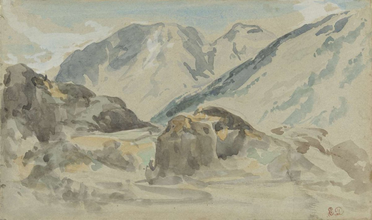 Mountain Landscape, Eugène Delacroix, 1840 - 1850