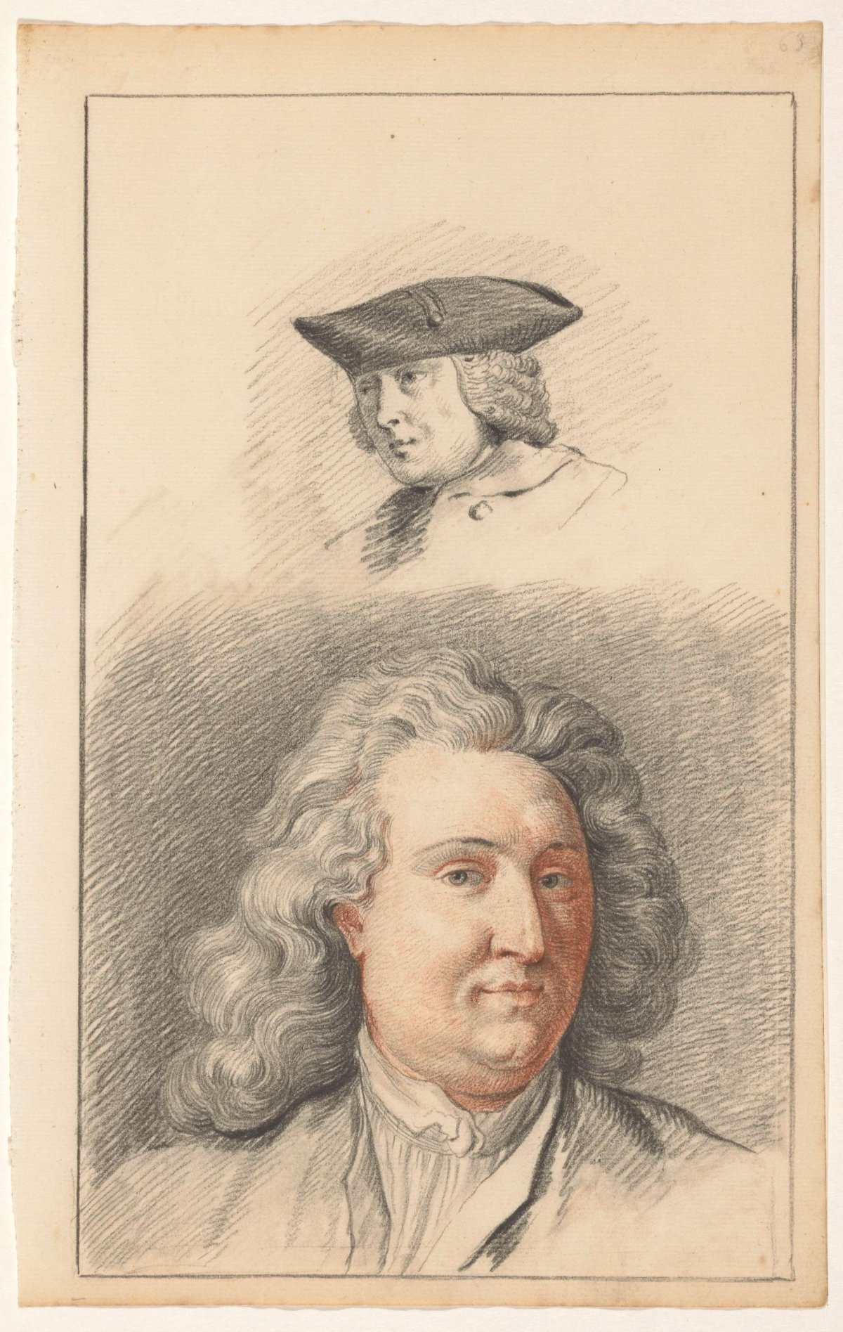 Two men's heads, Nicolaes Muys, 1750 - 1808