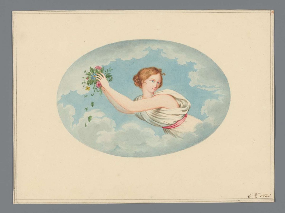 Girl scattering flowers, jonkvrouw Elisabeth Kemper, 1820