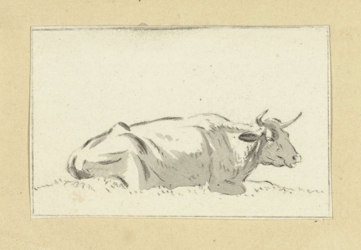 Reclining cow, to the right, Pieter Gaal, 1779 - 1819