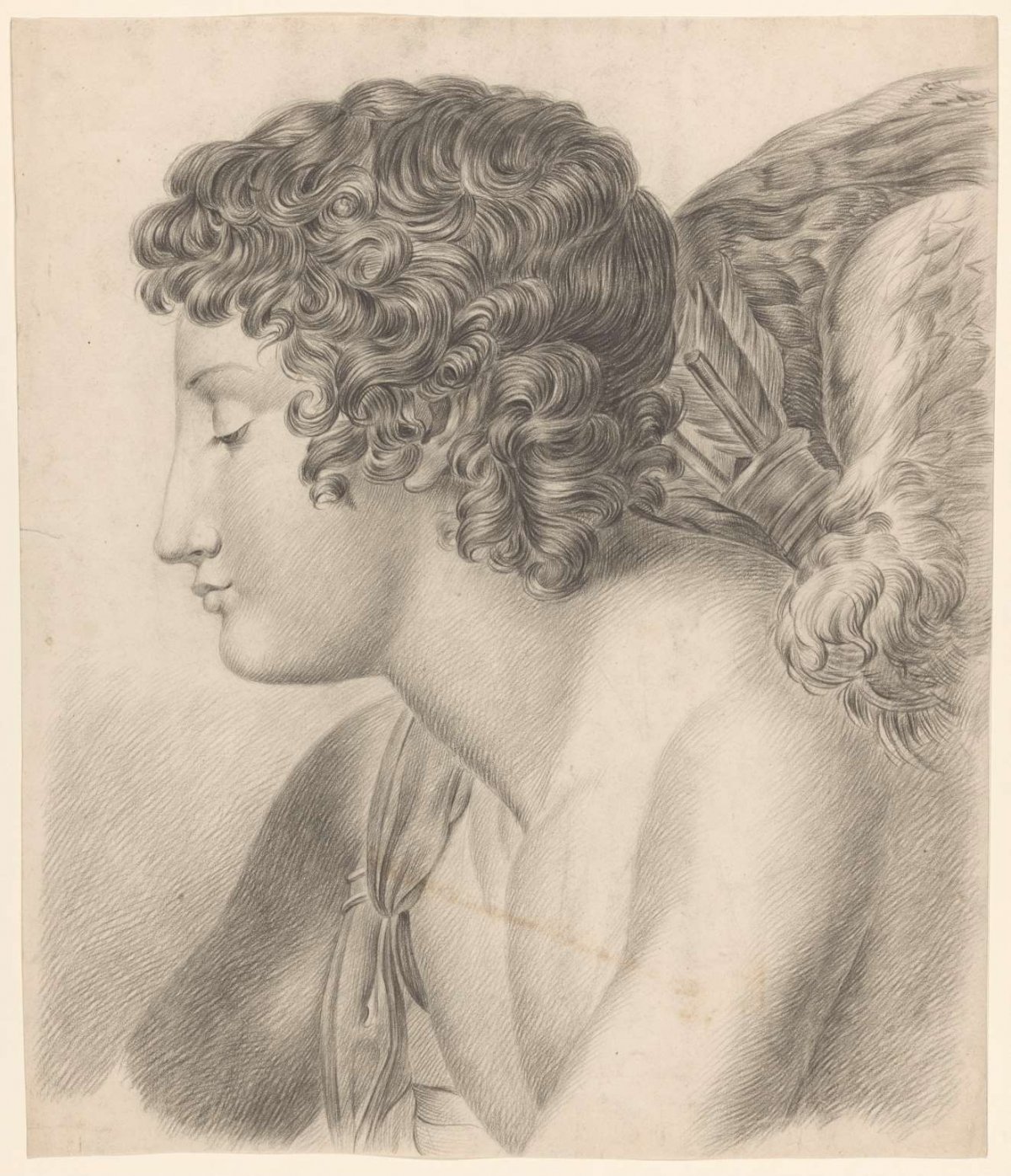 Study of an angel, Johannes Tavenraat, 1819 - 1881