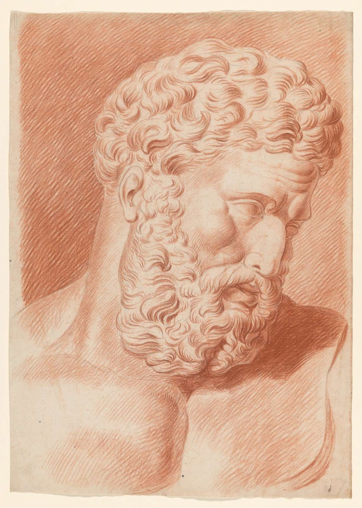 Academy study: plaster sculpture of man with beard, Johannes Tavenraat, 1824