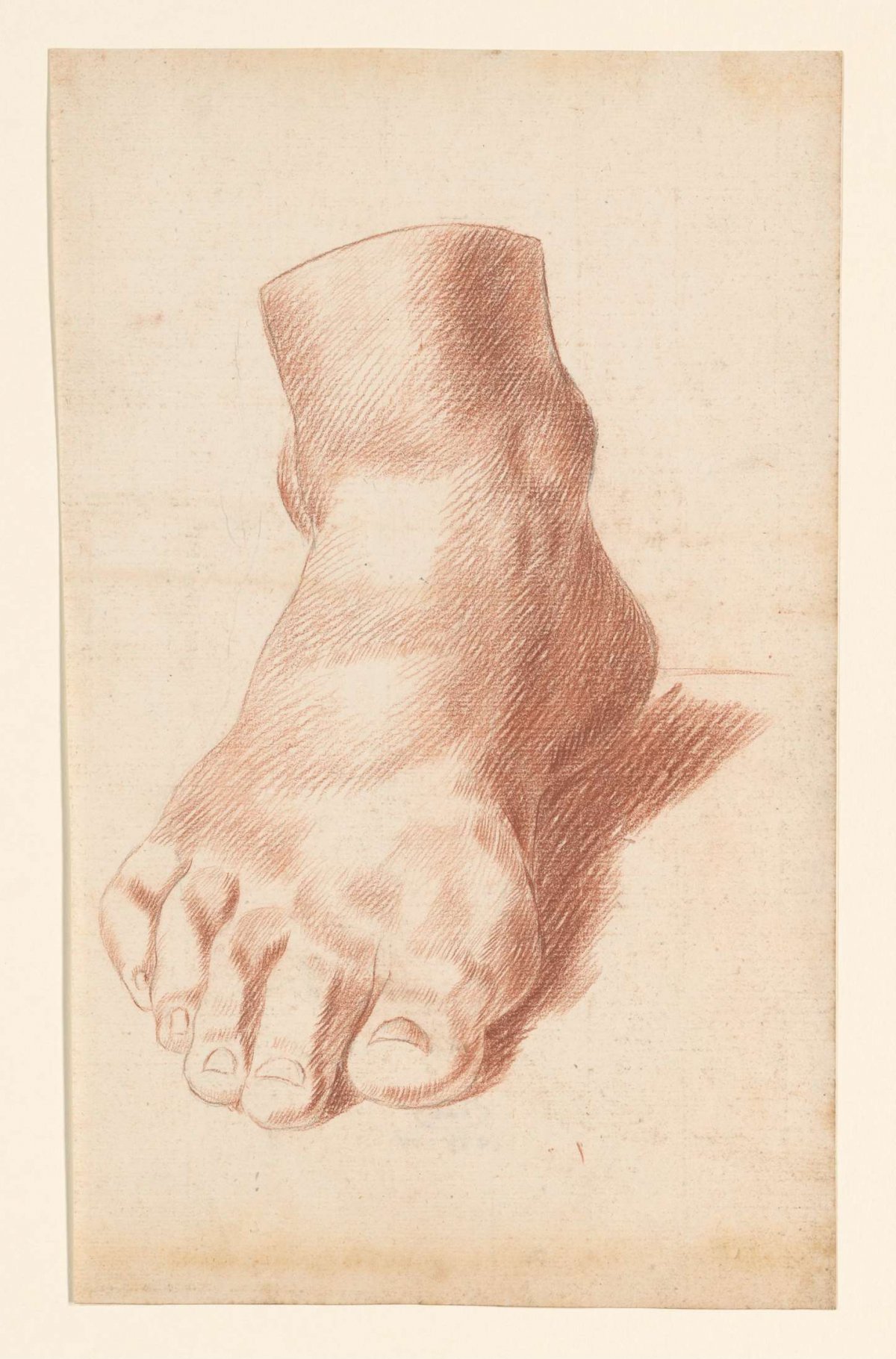 Academy study of a plaster of an antique statue: detail study of a foot, Johannes Tavenraat, 1819 - 1881