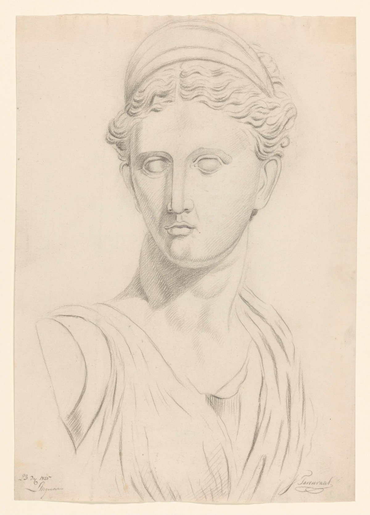 Plaster after antique statue of a woman, Johannes Tavenraat, 1825