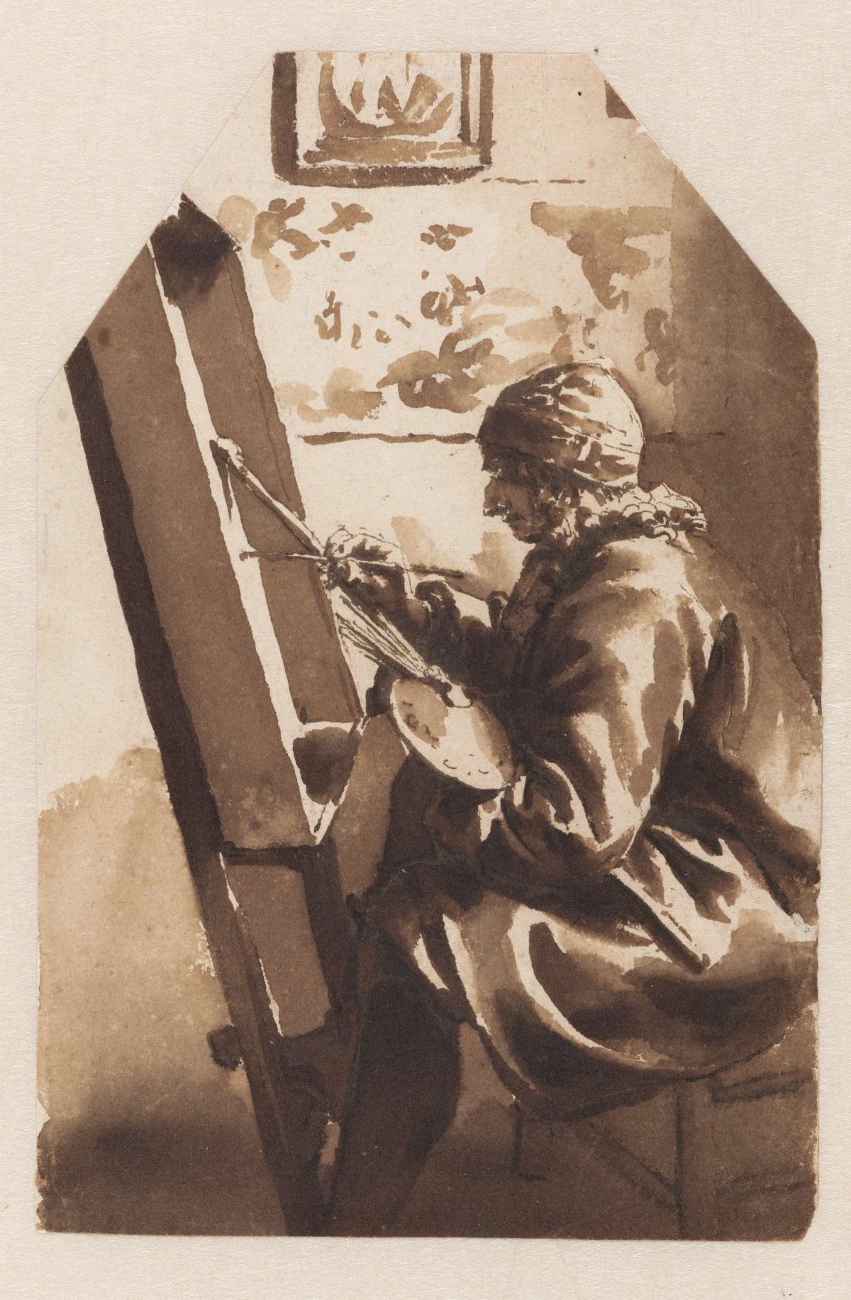 A Painter Seated at his Easel, Jan de Bisschop, 1648 - 1671