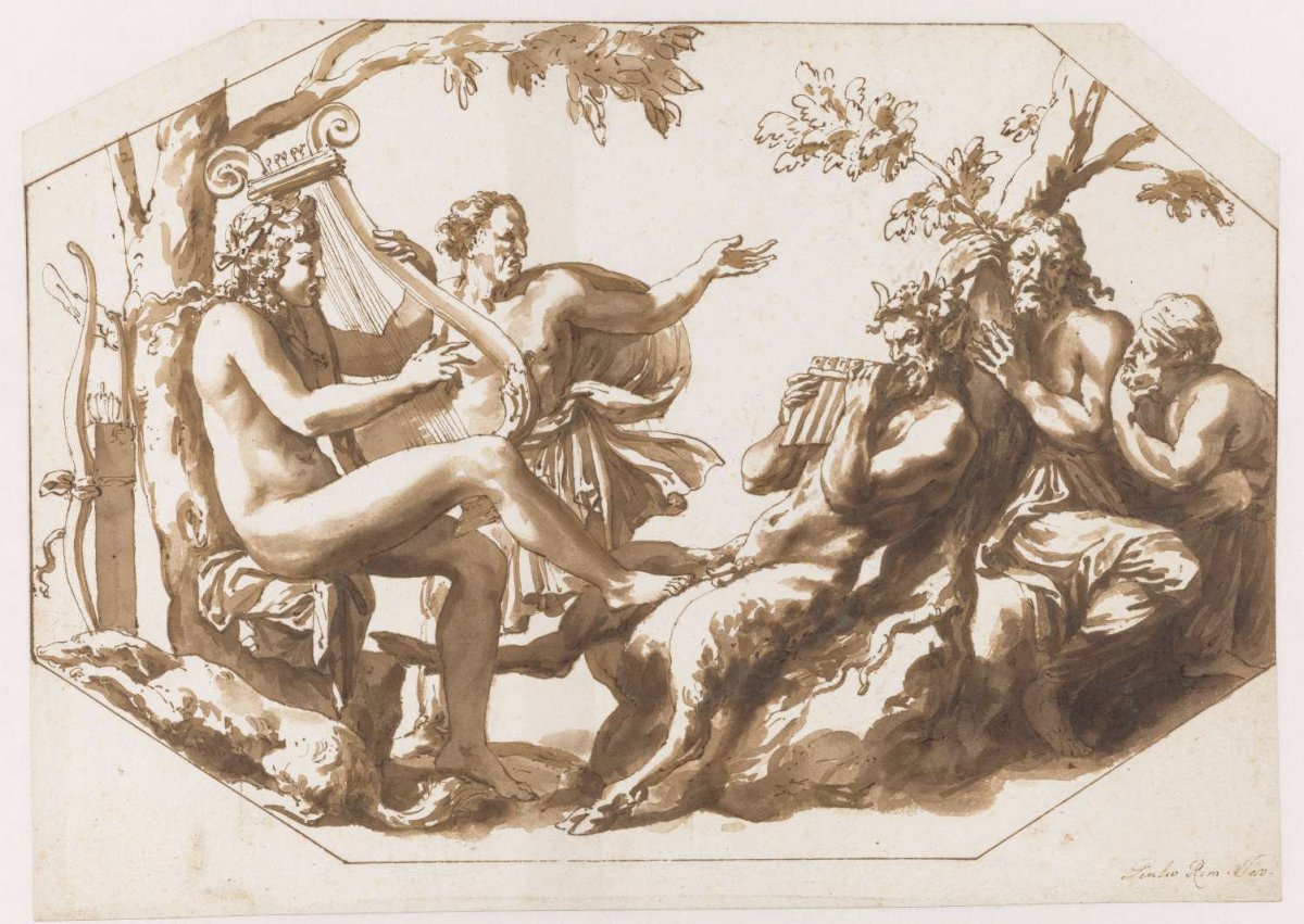 The Contest between Apollo and Pan, Jan de Bisschop, 1648 - 1671