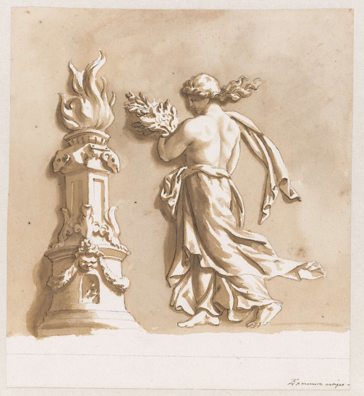 Woman at an altar, Jan de Bisschop, 1648 - 1671
