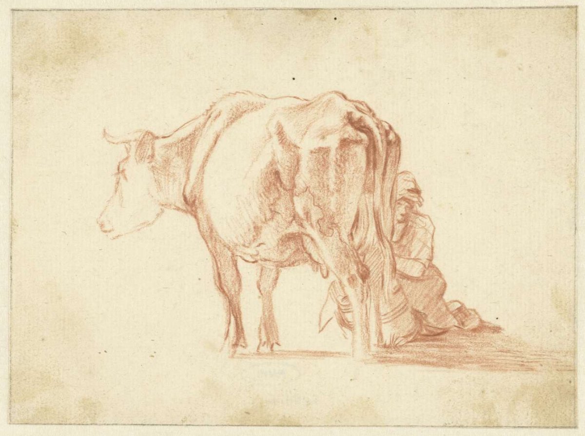 Koe die gemolken wordt, Pieter Gerardus van Os, 1786 - 1839