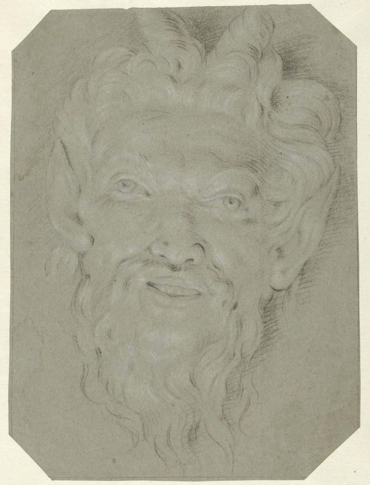 Head of a faun, anonymous, c. 1700 - c. 1800