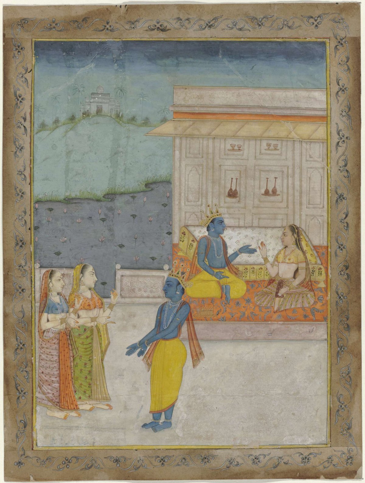 Krishna and shepherdesses, anonymous, 1700 - 1725
