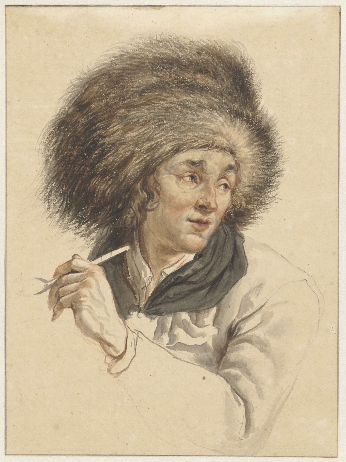 Man with Fur Hat and Pipe, Abraham van Strij (I), 1763 - 1826