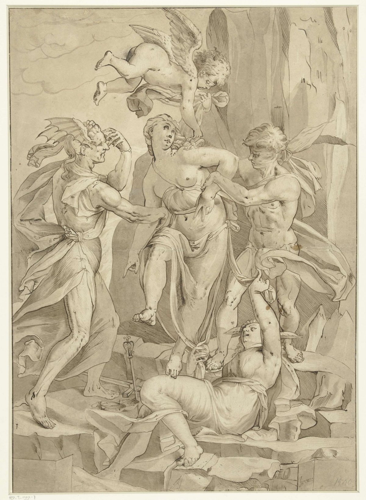 Virtue at odds with Ignorance, Error and Bias, anonymous, 1585 - 1595