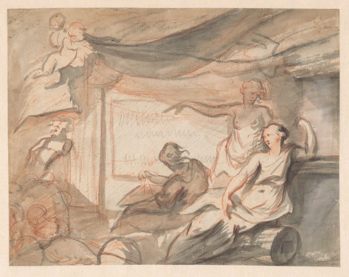 Design for a title page of a book on architecture or antiquities, anonymous, 1790 - 1799