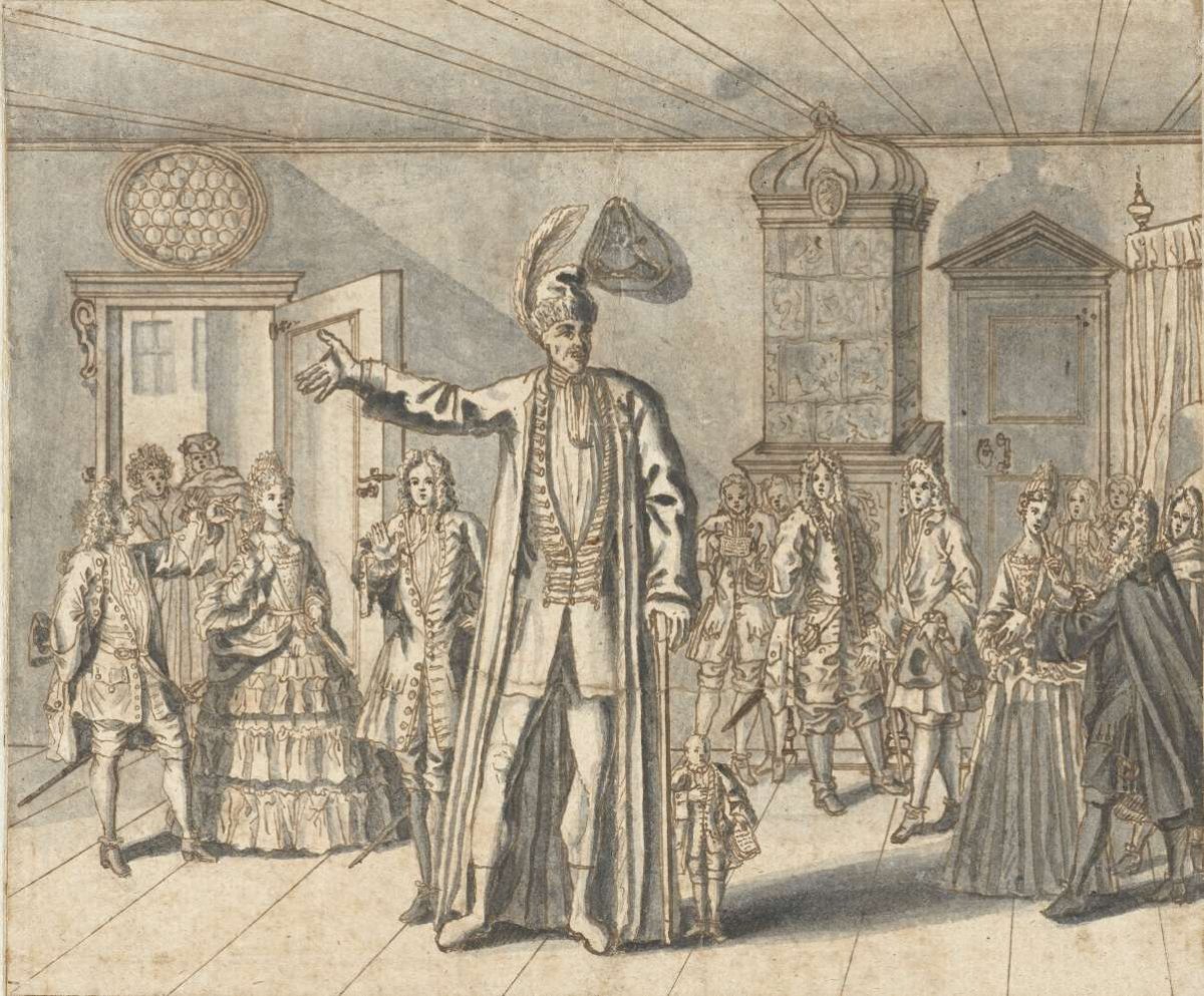The giant Cajanus at Haarlem, Bernard Picart, 1683 - 1733