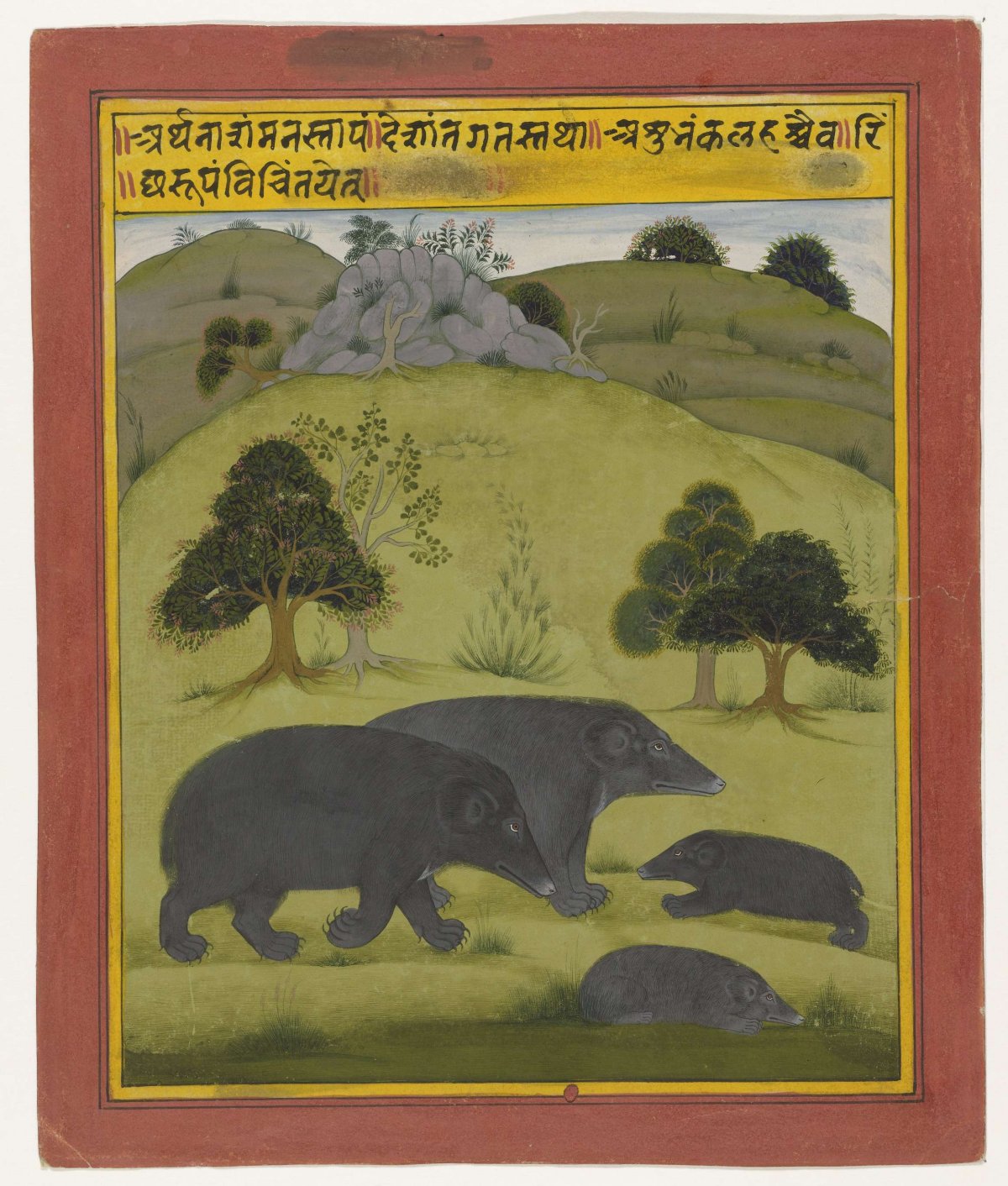 Bears in a landscape, anonymous, c. 1710 - c. 1734