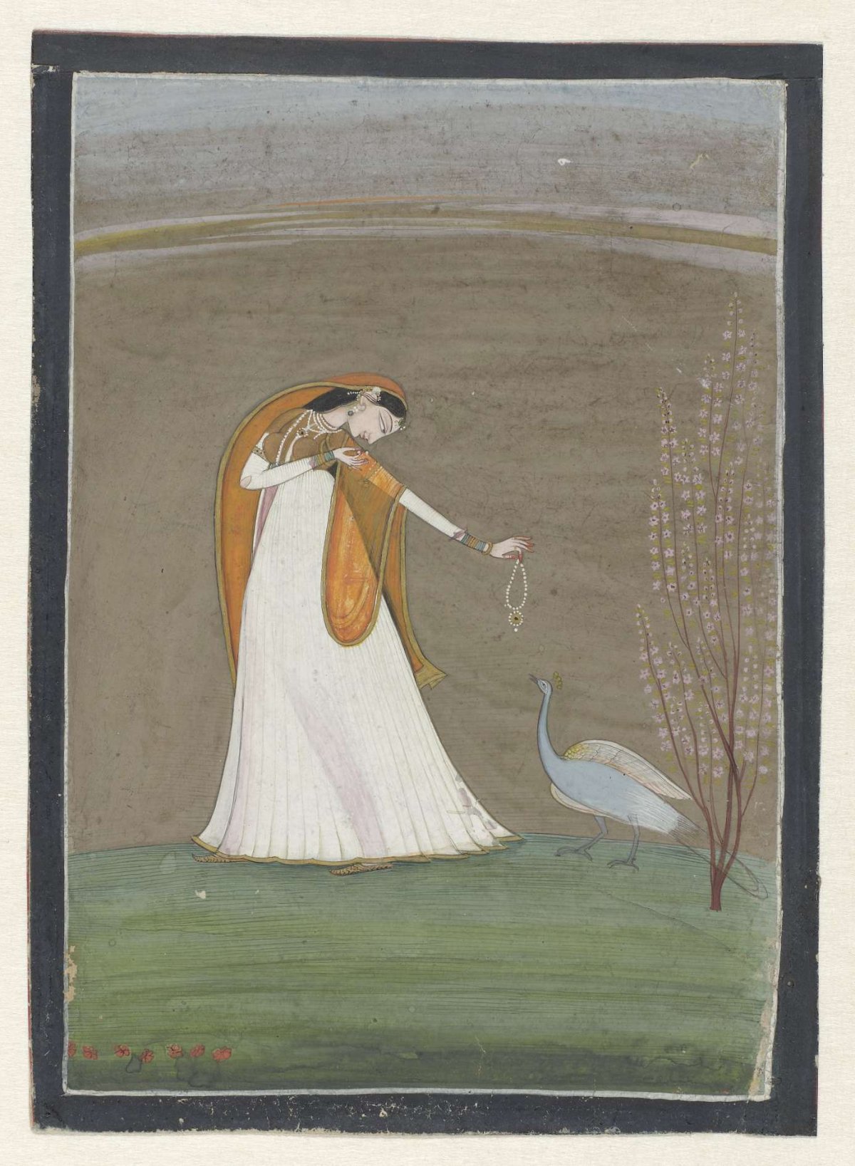 Woman with a Peacock, anonymous, 1795 - 1805