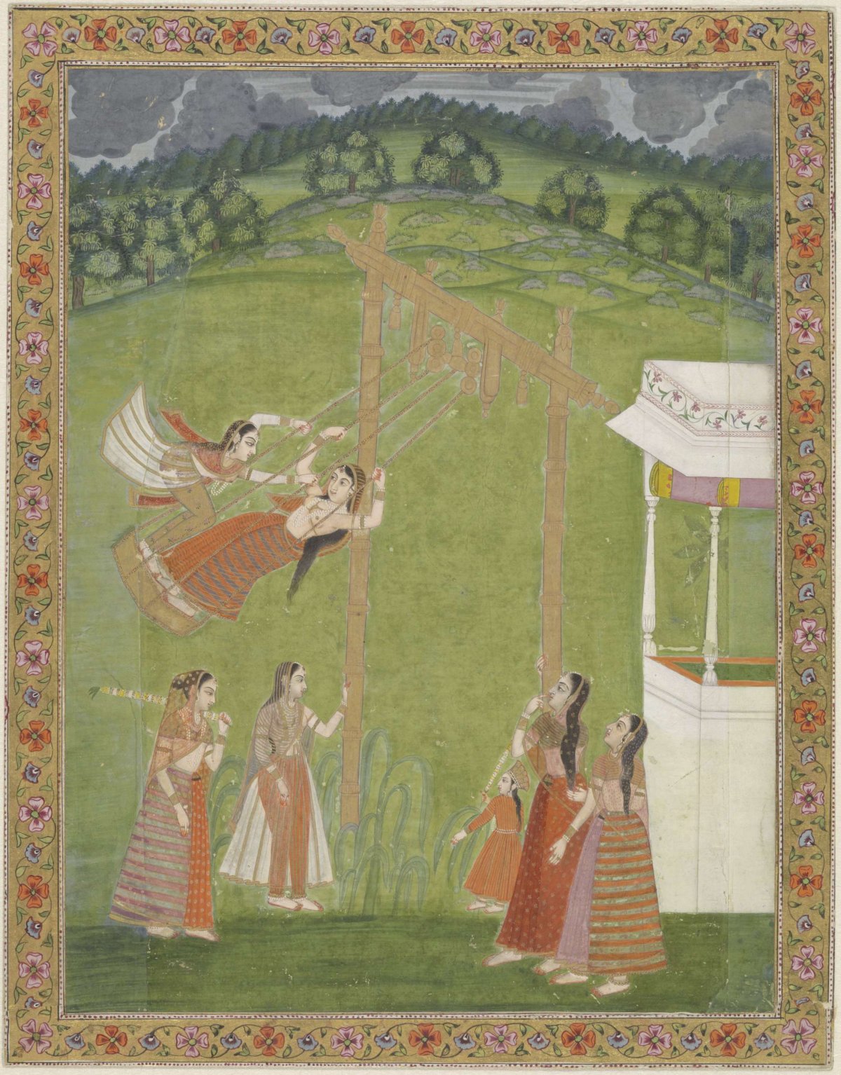 Schommelende vrouwen, anonymous, c. 1770 - c. 1790