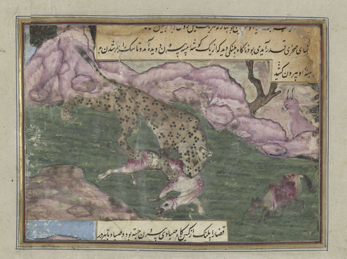 Leopard kills a dog, anonymous, 1575 - 1585
