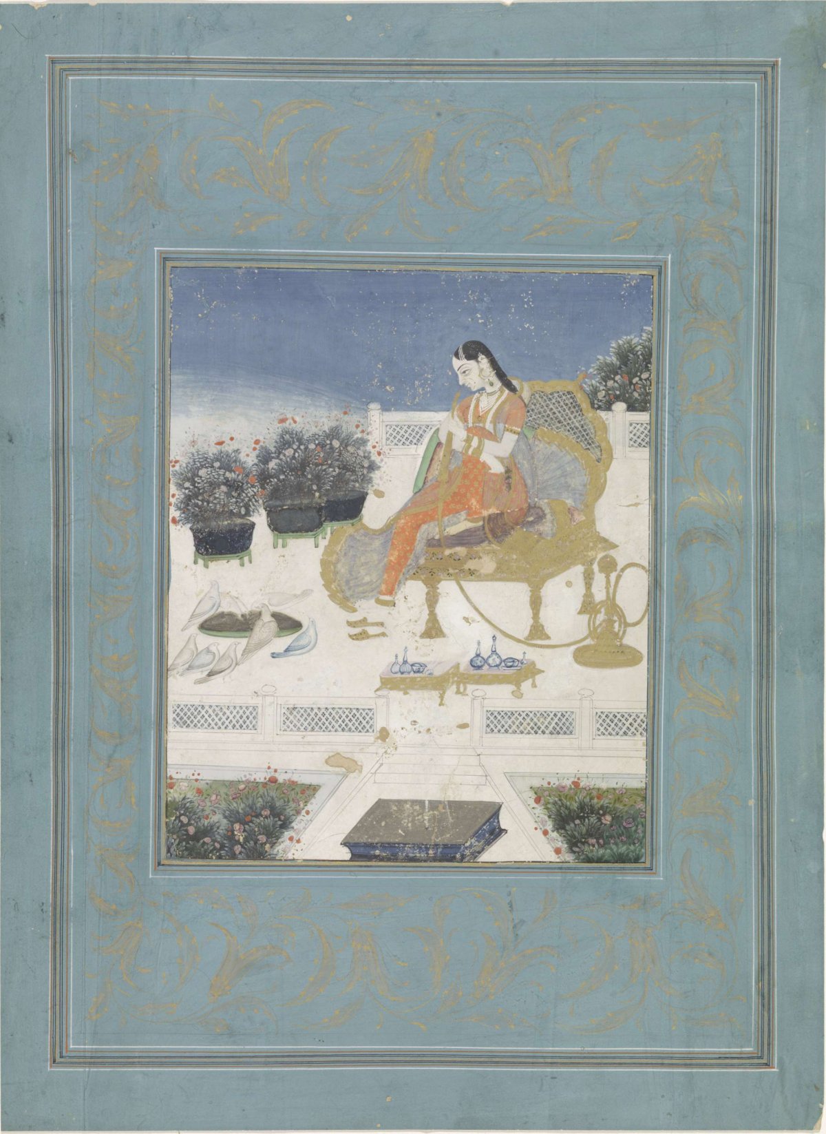Lady on a seat, anonymous, 1770 - 1790