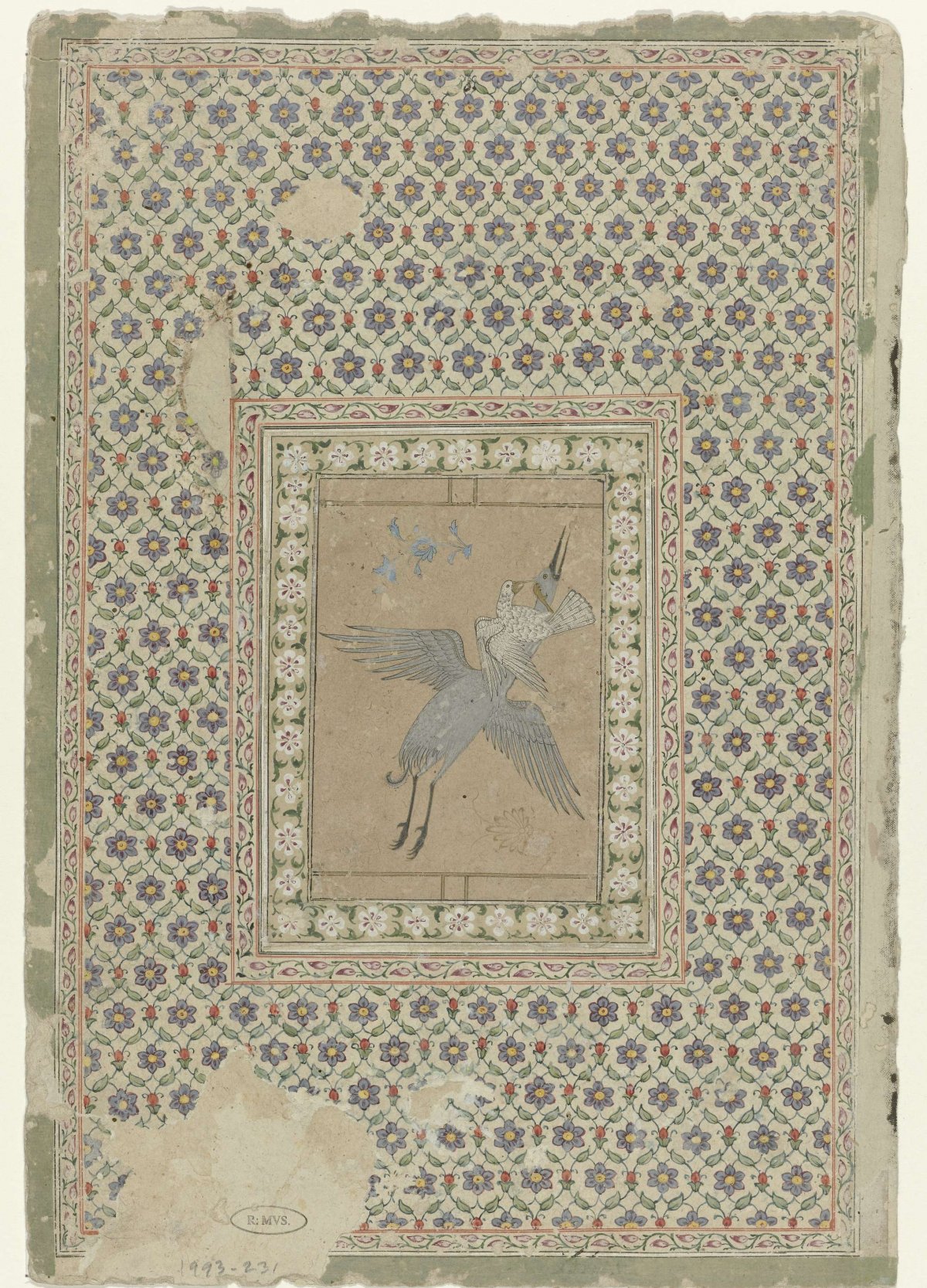 Hawk with crane, anonymous, 1719 - 1723
