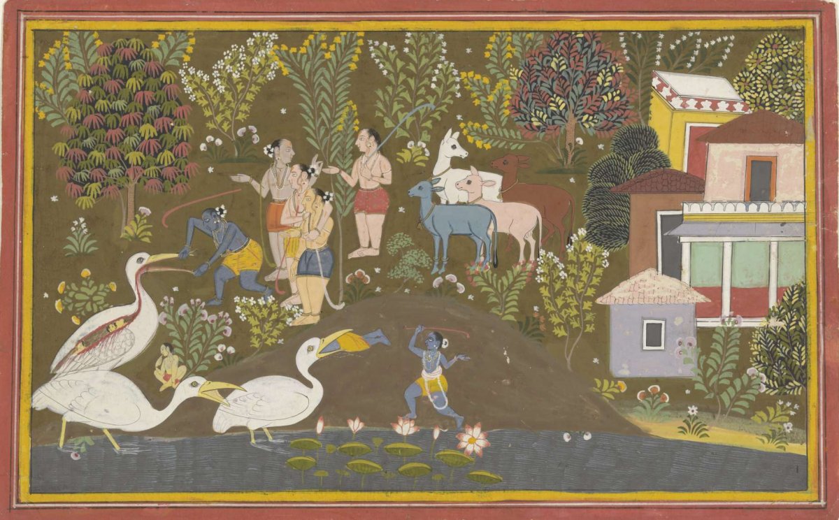 Krishna met Bakasura, anonymous, 1710 - 1730