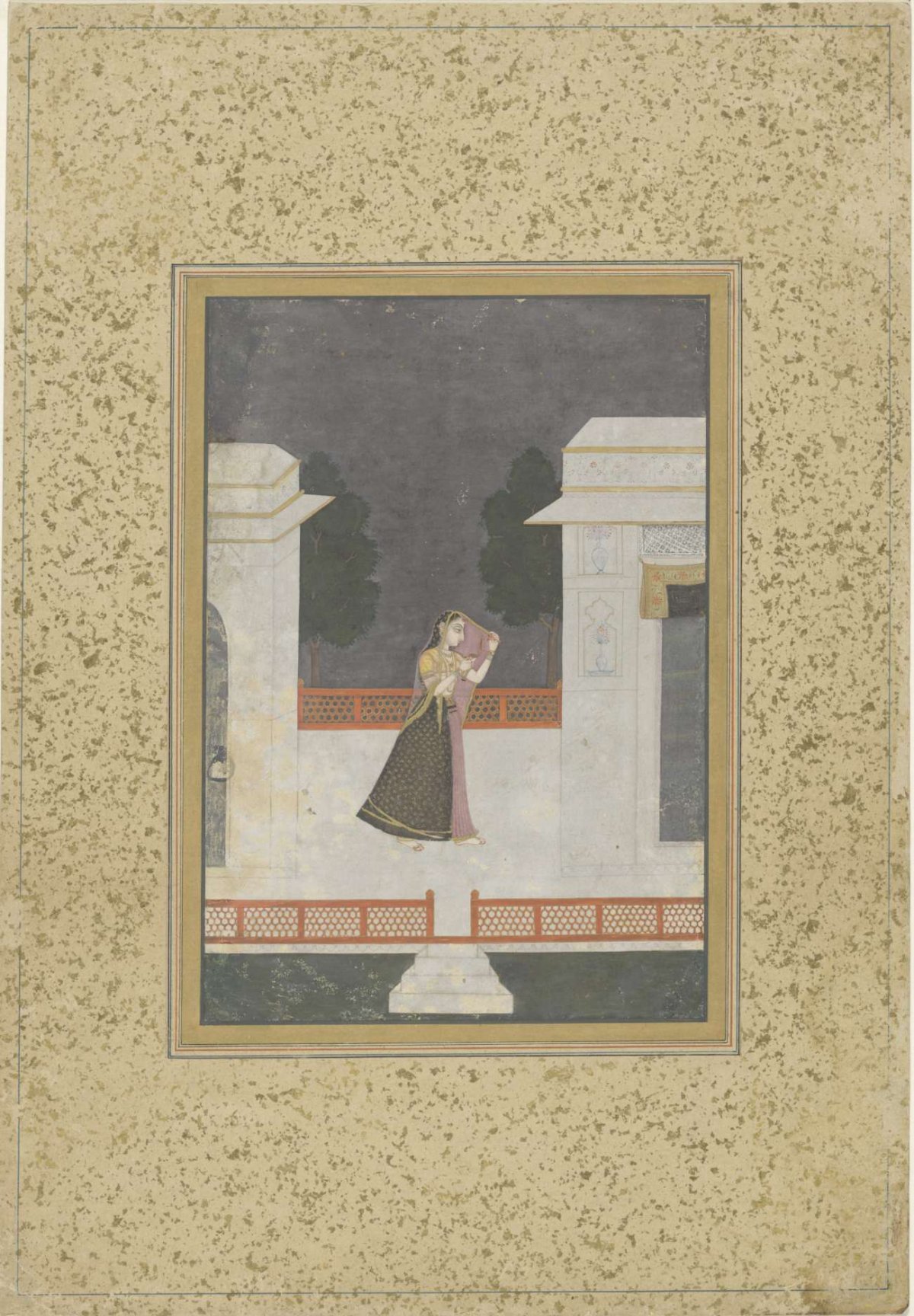 Lady with oil lamp on her way to her lover, anonymous, c. 1780