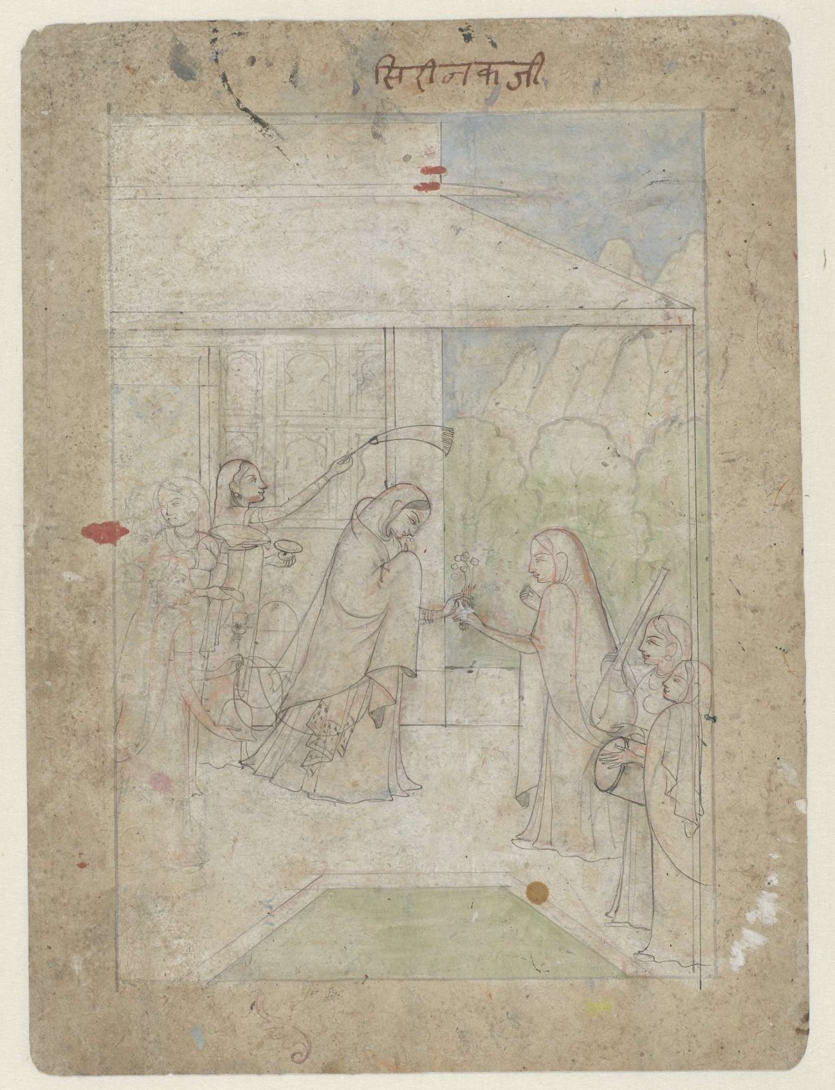 Prinses ontvangt bloemen, anonymous, 1800